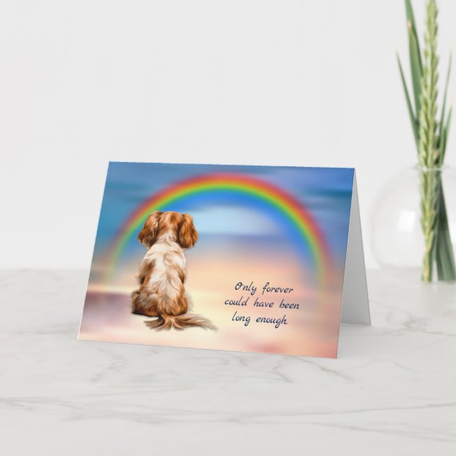 Cartes Pour Fêtes Annuelles Rainbow Cavalier King Charles Spaniel Sympathie (Devant)