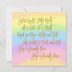 Cartes Pour Fêtes Annuelles Rainbow Colours Silent Night Lyrics Noël