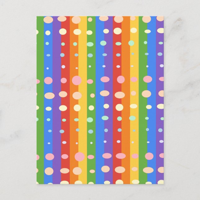 CARTES POUR FÊTES ANNUELLES RAINBOW DOT SRIPES (Devant)