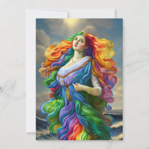 Cartes Pour Fêtes Annuelles Rainbow Goddess peinture numérique art original