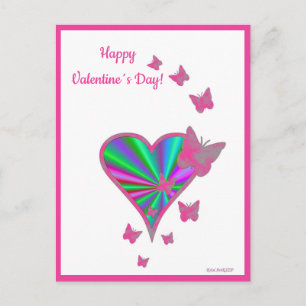 Cartes Pour Fêtes Annuelles Rainbow heart and Butterfly