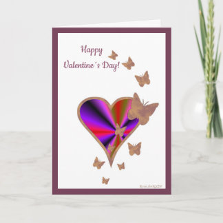 Cartes Pour Fêtes Annuelles Rainbow heart and Butterfly