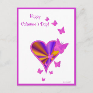 Cartes Pour Fêtes Annuelles Rainbow heart and Butterfly