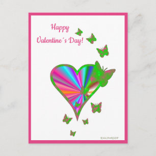Cartes Pour Fêtes Annuelles Rainbow heart and Butterfly