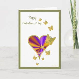Cartes Pour Fêtes Annuelles Rainbow heart and Butterfly