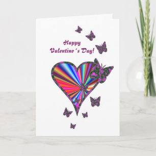 Cartes Pour Fêtes Annuelles Rainbow heart and Butterfly
