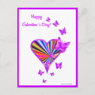 Cartes Pour Fêtes Annuelles Rainbow heart and Butterfly