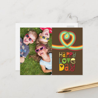 Cartes Pour Fêtes Annuelles Rainbow Loopy Heart Colorful Valentine's Day Photo
