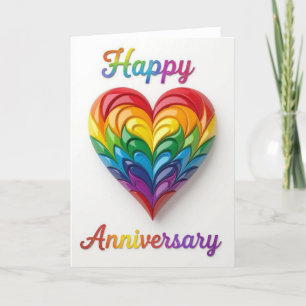 Cartes Pour Fêtes Annuelles Rainbow Pride Anniversaire Card, heureux anniversa