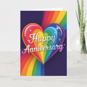Cartes Pour Fêtes Annuelles Rainbow Pride Anniversaire Card, heureux anniversa
