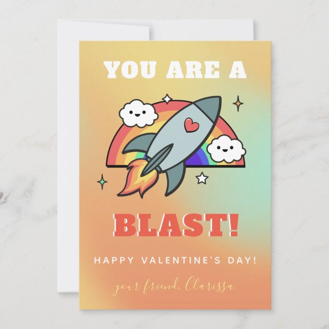 Cartes Pour Fêtes Annuelles Rainbow Rocket Colorful Valentine's Day (Devant)
