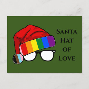 Cartes Pour Fêtes Annuelles Rainbow Santa Hat of Love