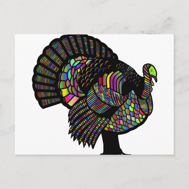 Cartes Pour Fêtes Annuelles Rainbow Turkey Holiday Card  (Devant)