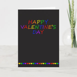 Cartes Pour Fêtes Annuelles Rainbow Typographie et Heart Gay Valentine