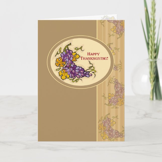 Cartes Pour Fêtes Annuelles Raisins d'action de grâce (Devant)
