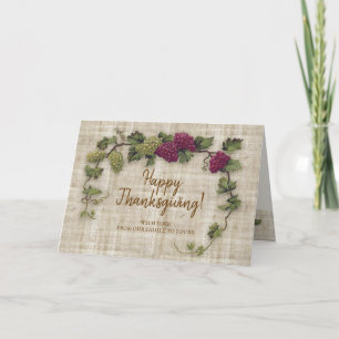Cartes Pour Fêtes Annuelles Raisins Rétro de Thanksgiving