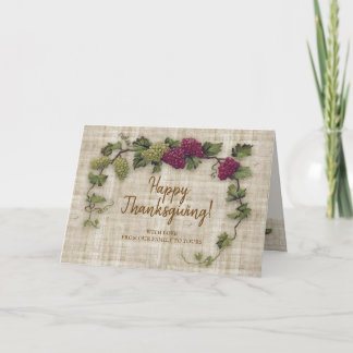 Cartes Pour Fêtes Annuelles Raisins Rétro de Thanksgiving