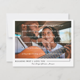 Cartes Pour Fêtes Annuelles Raisons pour lesquelles je t'aime   Photo de coupl
