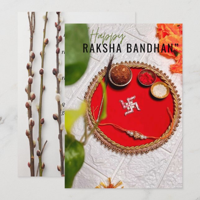 Cartes Pour Fêtes Annuelles Raksha Bandhan card (Devant / Derrière)