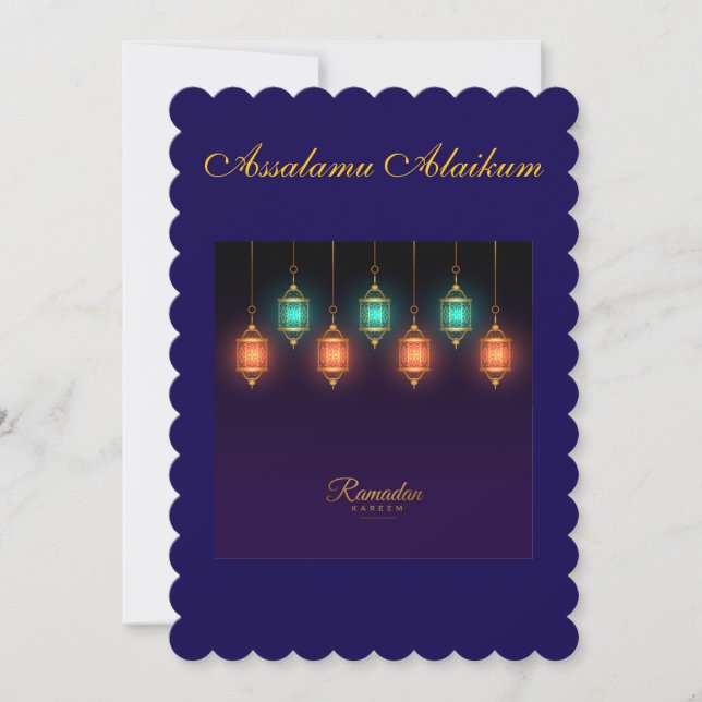 Cartes Pour Fêtes Annuelles Ramadan Kareem & Eid Mubarak Personnalisé (Devant)