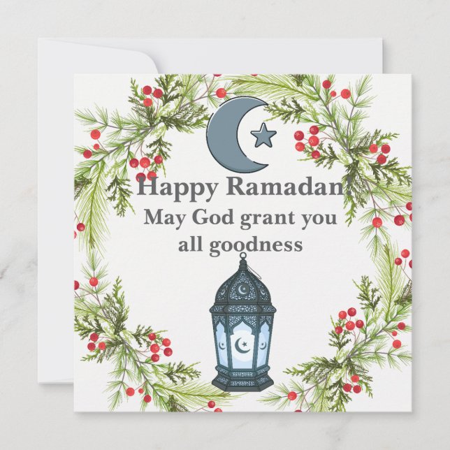 Cartes Pour Fêtes Annuelles Ramadan Kareem Greeting Card Elegant Islamic Desig (Devant)
