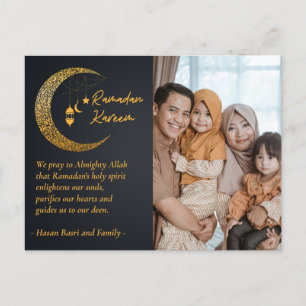 Cartes Pour Fêtes Annuelles Ramadan Kareem Moon Texte Photo Personnalisé