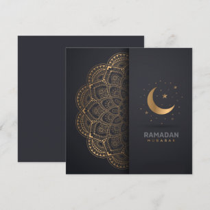Cartes Pour Fêtes Annuelles Ramadan Kareem Moubarak Golden Mandala Crescent St
