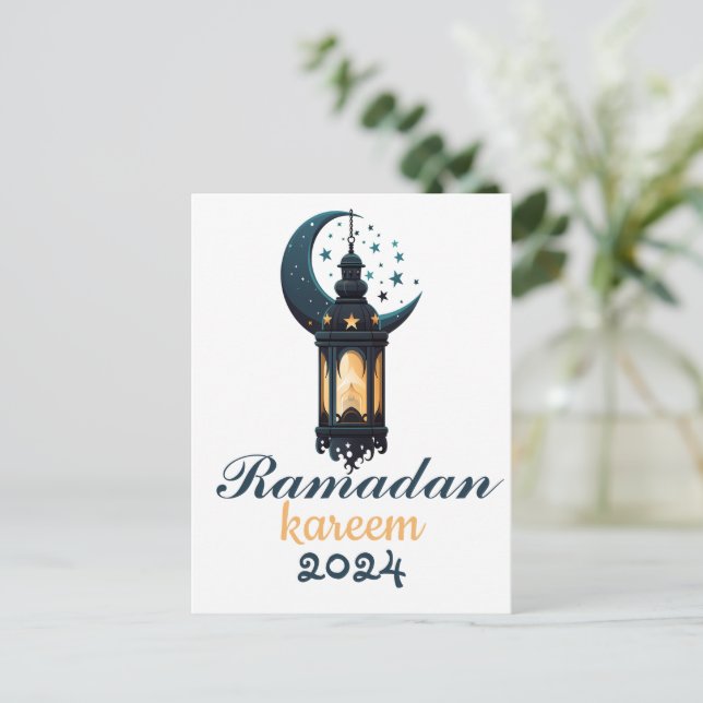Cartes Pour Fêtes Annuelles Ramadan Kareem Moubarak ramadan 2024 (Debout devant)