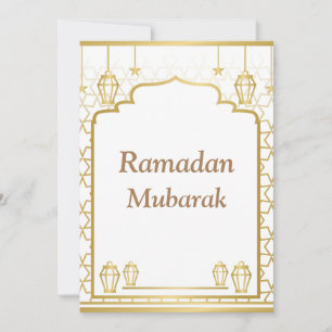 Cartes Pour Fêtes Annuelles Ramadan Kareem Typographie Texte Croissant Islamiq