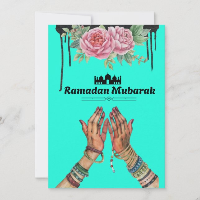 Cartes Pour Fêtes Annuelles Ramadan Moubarak (Devant)