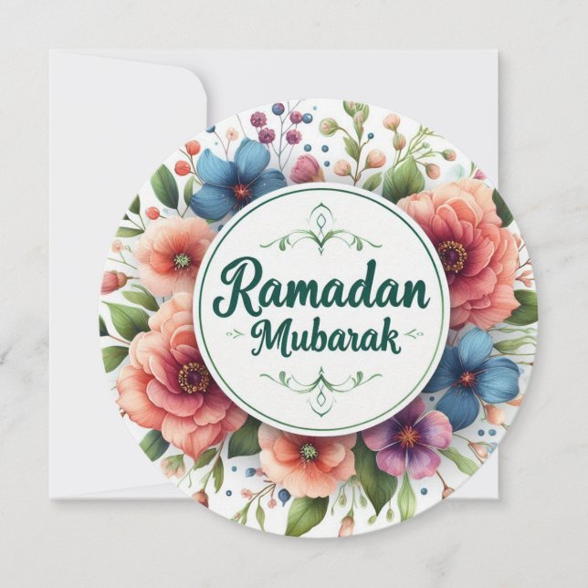 Cartes Pour Fêtes Annuelles Ramadan Moubarak (Devant)