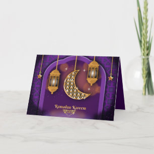 Cartes Pour Fêtes Annuelles Ramadan Moubarak Croissant de Lanterne Islamique V
