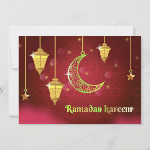 Cartes Pour Fêtes Annuelles Ramadan Moubarak Lanterne islamique Croissant étoi