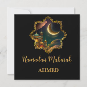 Cartes Pour Fêtes Annuelles RAMADAN MUBARAK KAREEM 2024 nom personnalisé