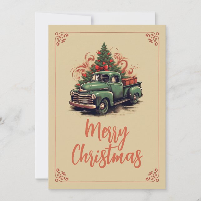 Cartes Pour Fêtes Annuelles Ramassage de Noël (Devant)