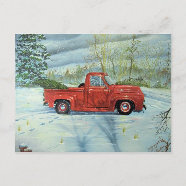 Cartes Pour Fêtes Annuelles Ramasser l'arbre pour Noël (Devant)