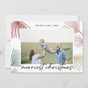 Cartes Pour Fêtes Annuelles Rameau de pin festif photo de famille de Noël la p