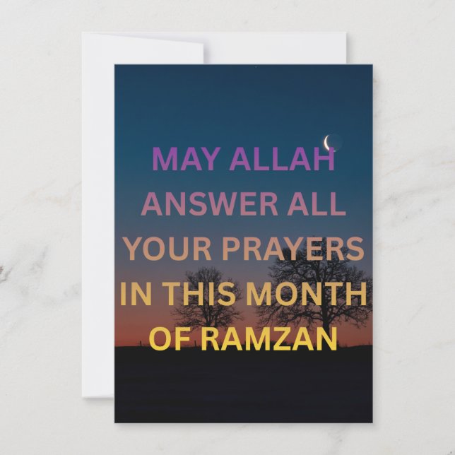 CARTES POUR FÊTES ANNUELLES RAMZAN SOIT BÉNI (Devant)