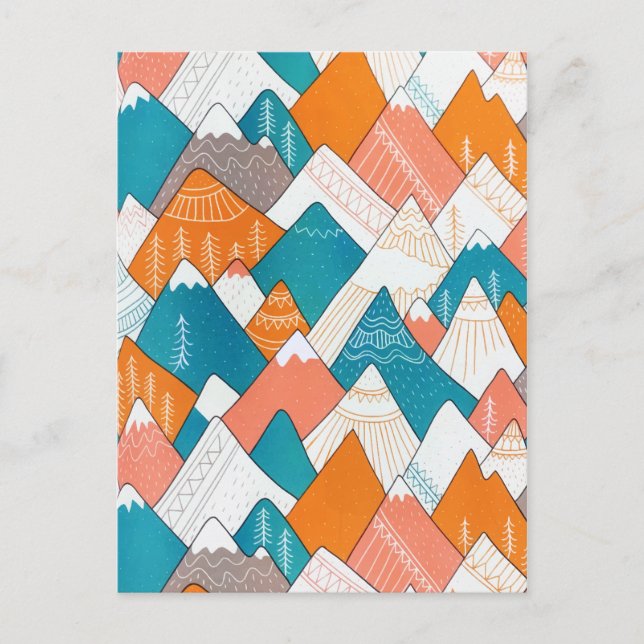 Cartes Pour Fêtes Annuelles Randonnée Camping World Travel Mountain Peaks (Devant)