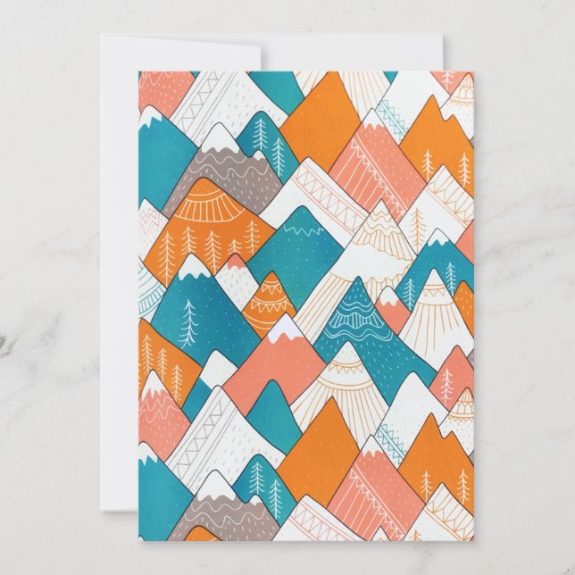 Cartes Pour Fêtes Annuelles Randonnée Camping World Travel Mountain Peaks (Devant)