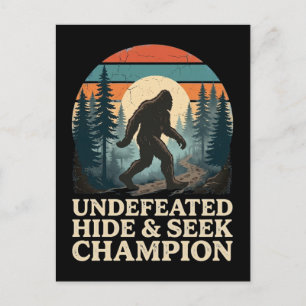 Cartes Pour Fêtes Annuelles Randonnée en montagne Bigfoot vintage