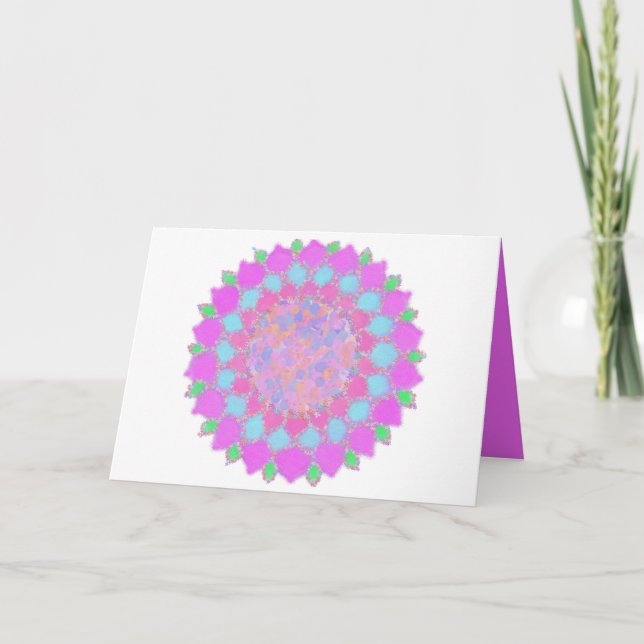 Cartes Pour Fêtes Annuelles Rangoli floral à éclaboussure de peinture Holi (Devant)