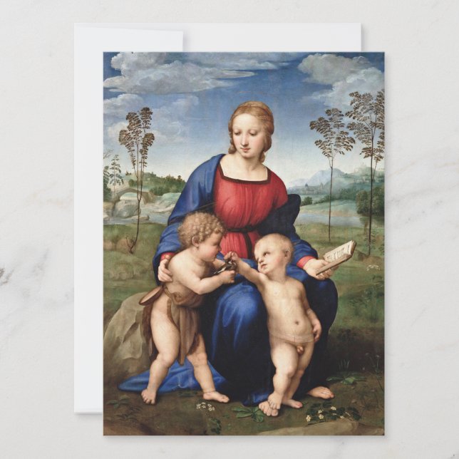Cartes Pour Fêtes Annuelles Raphael - Madonna Du Goldfinch (Devant)