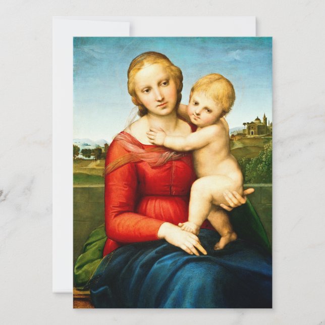 Cartes Pour Fêtes Annuelles Raphael - Petite Madonna à la chaudière (Devant)