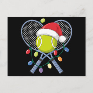Cartes Pour Fêtes Annuelles Raquettes de Tennis de Noël Balle Chapeau de Père