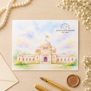 Cartes Pour Fêtes Annuelles Rashtrapti Bhawn Delhi, Inde Monument Emblématiq