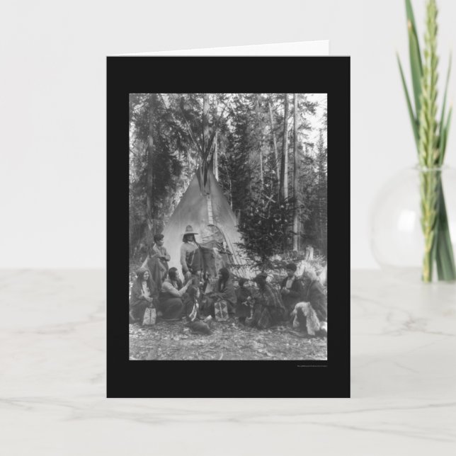 Cartes Pour Fêtes Annuelles Rassemblement avant Noël indien Flathead 1916 (Devant)