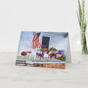 Cartes Pour Fêtes Annuelles Rassemblement de Bull Terriers Patriotes