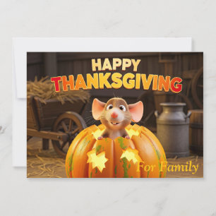 Cartes Pour Fêtes Annuelles Rat de dessin bon thanksgiving en Citrouille