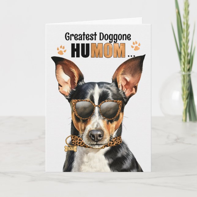 Cartes Pour Fêtes Annuelles Rat Terrier Chien Best HuMOM Jour des Mères (Devant)